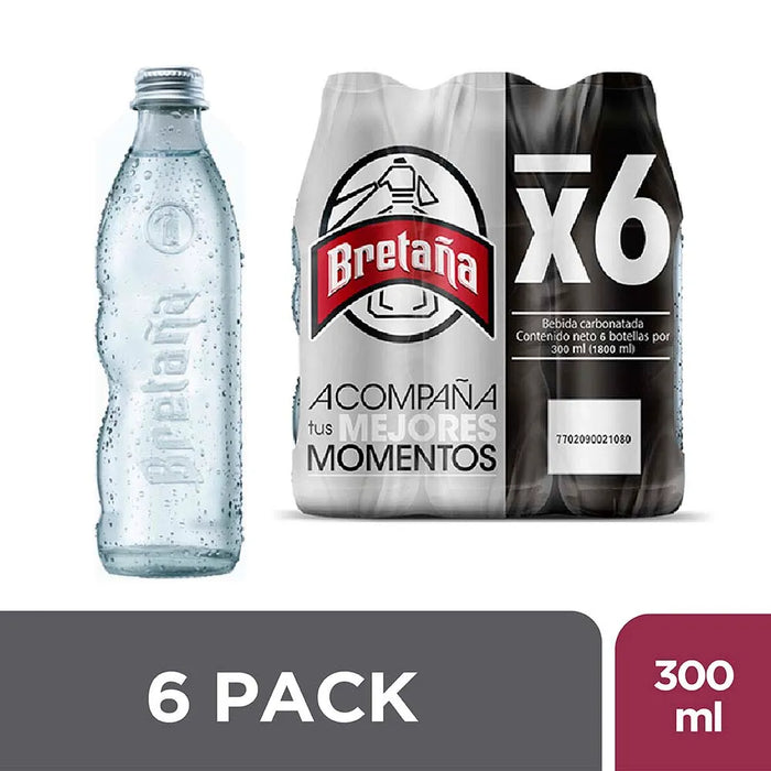 Bretana Carbonated Soda Water, 6-Pack , 6 x 300 ml