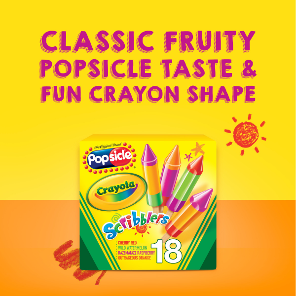 Popsicle Ice Pops Crayola Scribblers, 18 ct