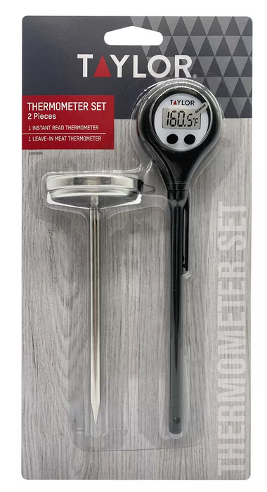 Taylor Kitchen Thermometer Set, Black , 2 pcs