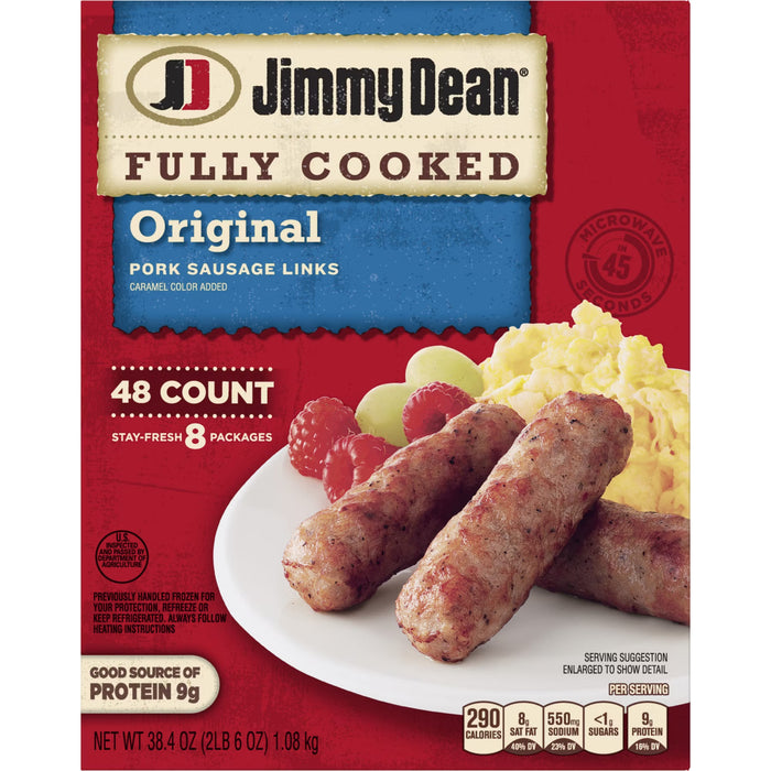 Jimmy Dean Fully Cooked Original Pork Sausage Links, 48 ct