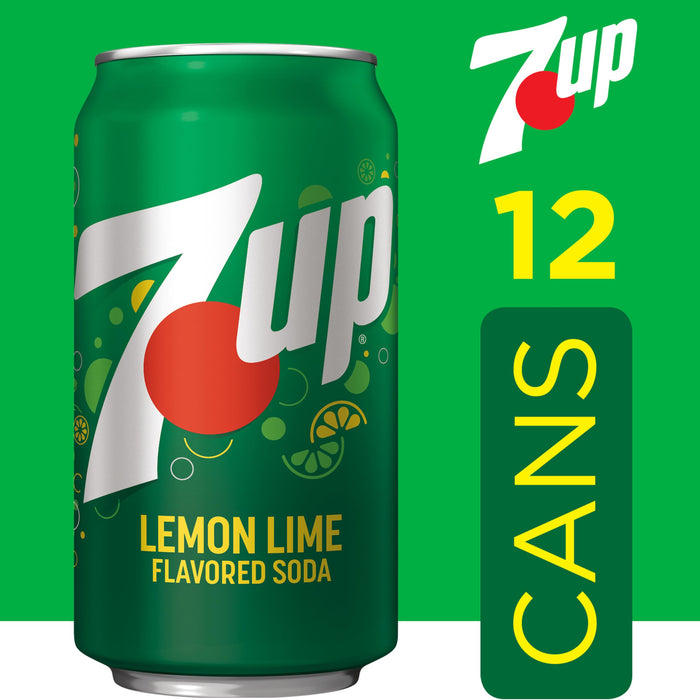 7UP Lemon Lime Flavored Soda Cans, 12-Pack , 12 x 12 oz