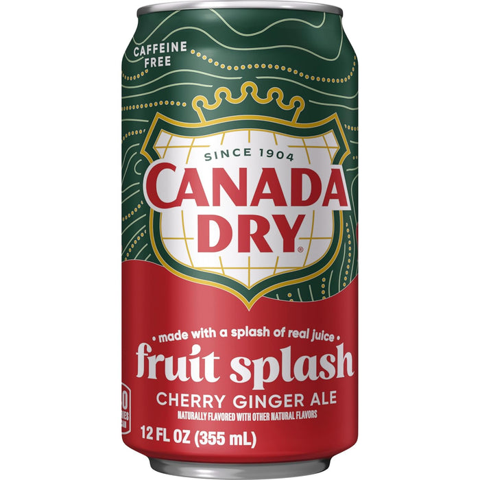 Canada Dry Fruit Splash Cherry Ginger Ale Soda Cans, 12-Pack , 12 x 12 oz