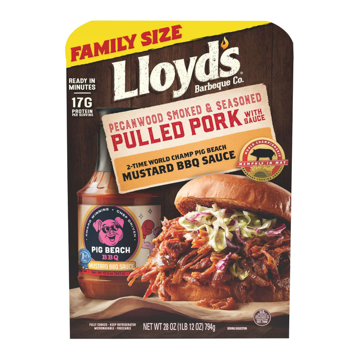 Lloyds Pulled Pork with Pig Beach BBQ Sauce, 28 oz