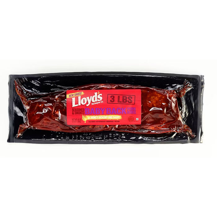 Lloyd's Baby Back Pork Ribs in Honey Hickory BBQ Sauce, 3 lbs