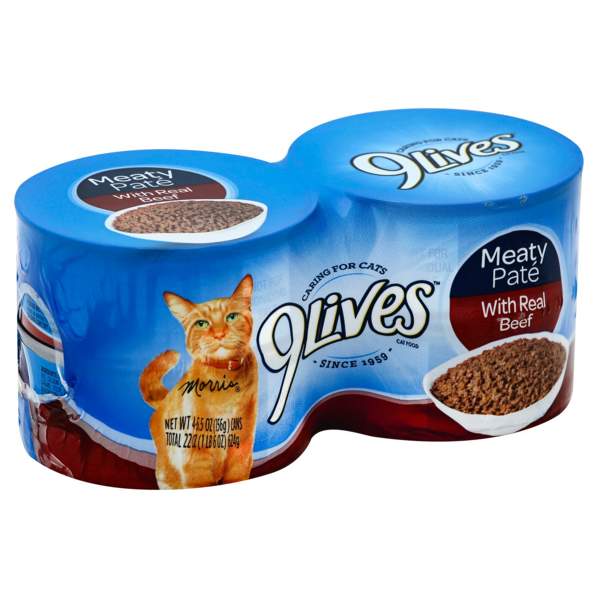 9 Lives Cat Food with Real Beef Meaty Pate 4 Pack 4 x 5.5 oz