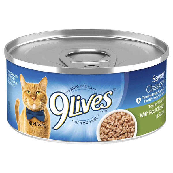 9 Lives Tender Morsels With Real Chicken In Sauce Wet Cat Food, 4-Pack, 4 x 5.5 oz