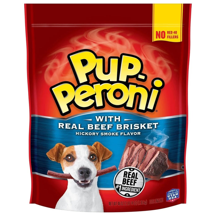 Pup-Peroni Dog Treats with Real Beef Brisket Hickory Smoked Flavor, 46 oz