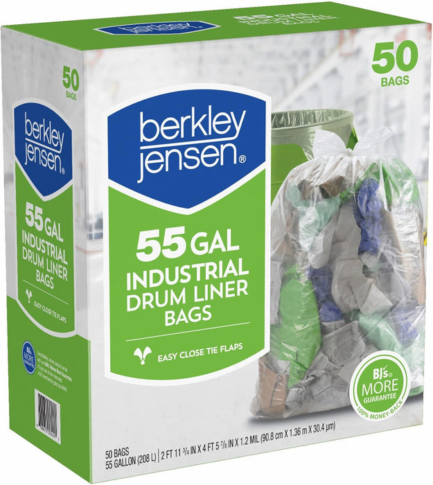 Berkley Jensen 55-Gallon Industrial Drum Liner Bags, 50 ct