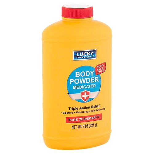 Lucky Super Soft Pure Cornstarch Medicated Body Powder , 8 oz — Goisco.com