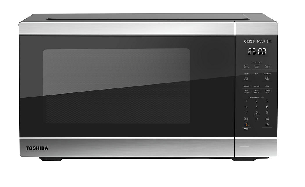 Toshiba 1.6-Cu.-Ft 1200W Stainless Steel Counter Top Microwave Oven With Inverter Even Cooking, Output Power, and Smart Sensor , 1 pc