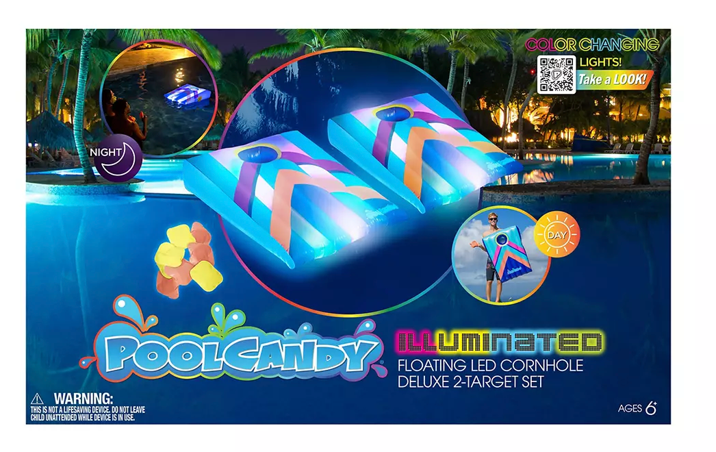 Pool Candy Illuminated Inflatable LED Cornhole Game , 2 ct