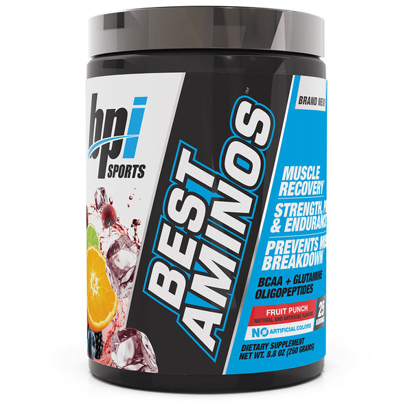 BPI Sports Best Aminos Muscle Recovery Supplement, Fruit Punch Flavor, 250 gr