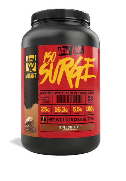 Mutant Iso Surge Whey Protein Isolate Shake, Triple Chocolate Flavor, 1.6 lbs