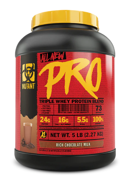 Mutant Pro Triple Whey Protein Blend, Rich Chocolate Milk Flavor, 5 lbs