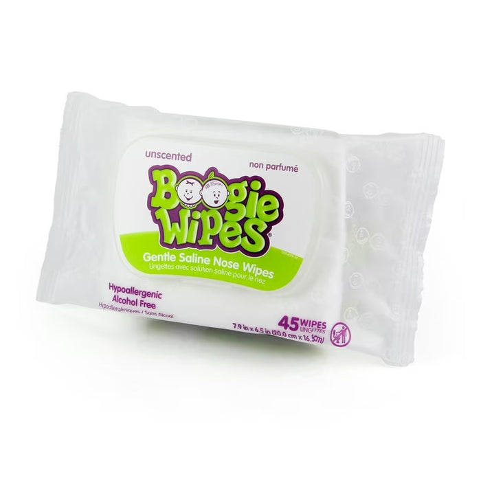 Boogie Wipes Unscented Gentle Nose Wipes, 4-Pack , 4 x 45 ct