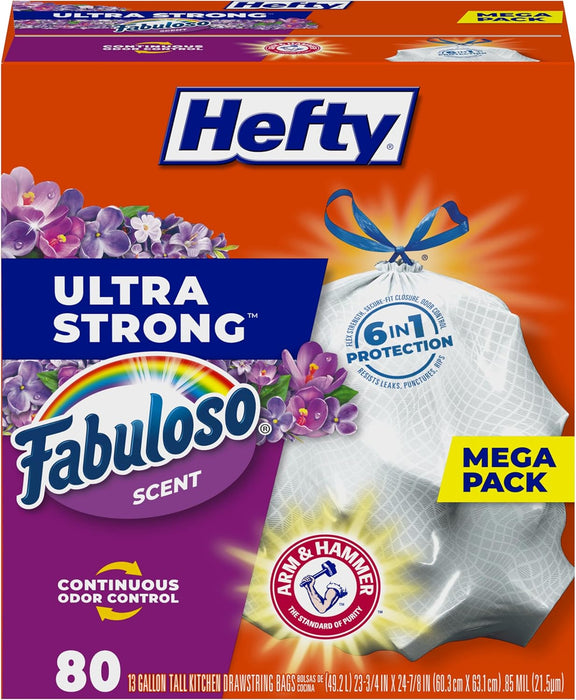 Hefty Ultra Strong Fabuloso Scent Trash Bag, 130 X 13 GAL