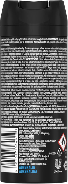 Axe Body Spray Adrenalin, 150 ML