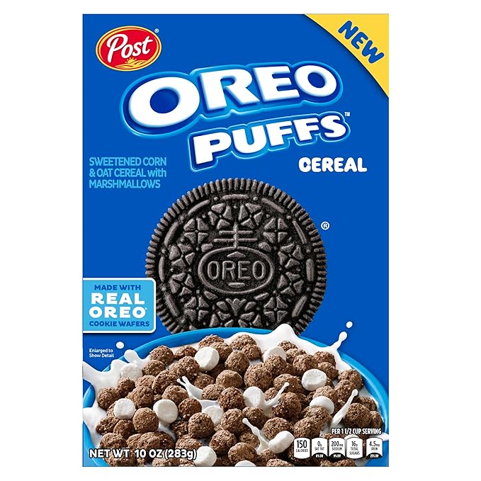 Post Oreo Puffs Cereal, 283 GR