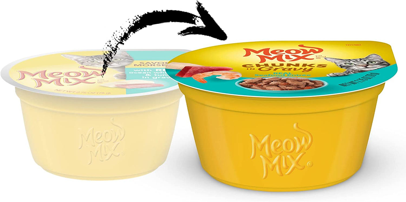 Meow Mix Seafood Favorites Wet Cat Food , 12 x 2.75 oz