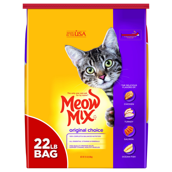 Meow Mix Dry Cat Food Original Flavor, 22 lbs