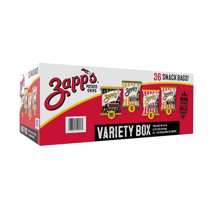 Zapp's Potato Chips, Variety Pack, 36-Pack , 36 x 1 oz