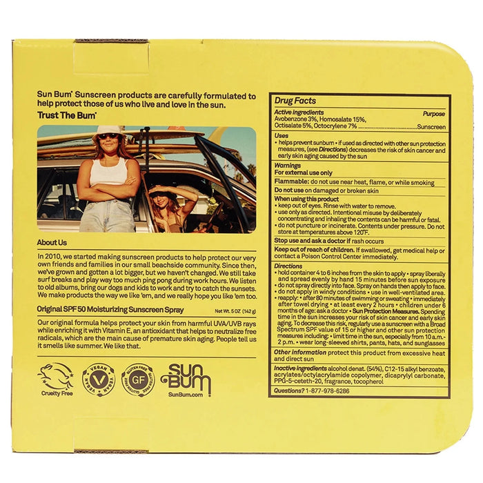 Sun Bum Sunscreen Spray, SPF 50, 5 oz