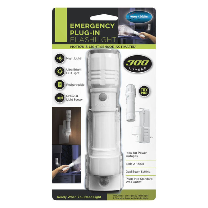 Home Solutions Emergency PlugIn Flashlight with Nightlight, 1 pc