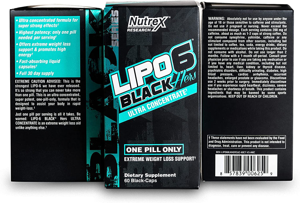 Nutrex Lipo6 Black Hers Ultra Concentrate Fat-Loss Capsules , 60 ct