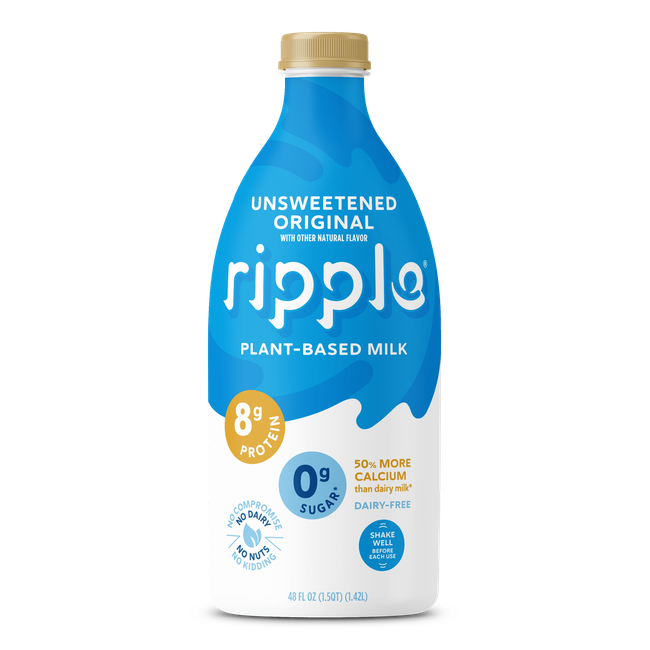 Ripple Unsweetened Original Plant-Based Milk , 48 oz