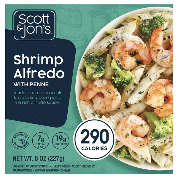 Scott & Jon's Shrimp Alfredo Pasta Bowl , 8 oz