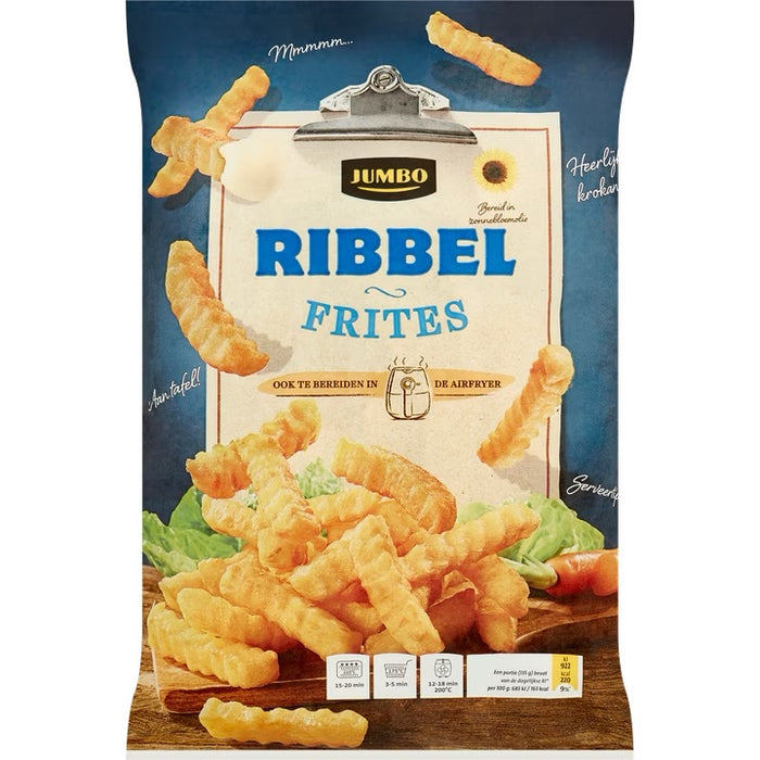 Jumbo Frozen Ribbel Fries, 1000 gr