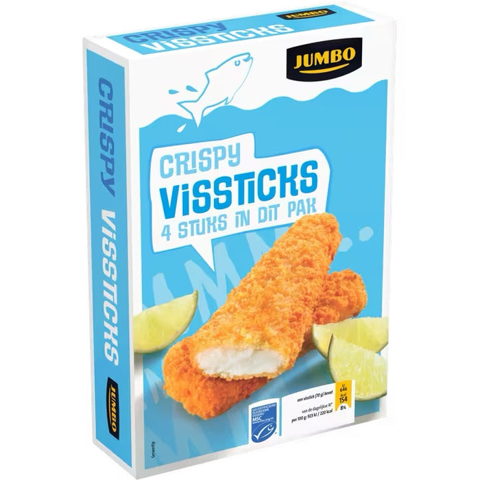 Jumbo Frozen Crispy Fish Sticks, 280 gr