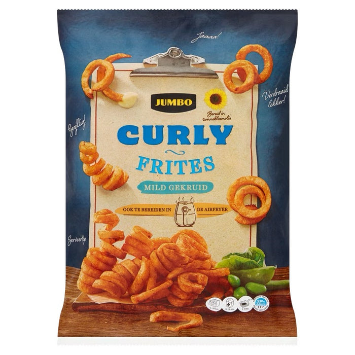 Jumbo Frozen Curly Fries Mildly Seasoned , 750 gr