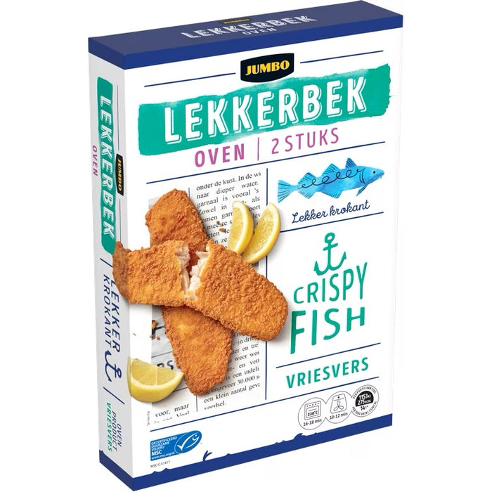 Jumbo Oven Lekkerbek, Fried Fish Sticks , 260 gr
