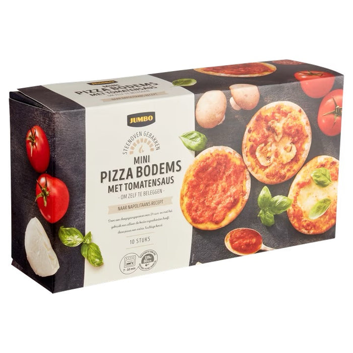 Jumbo Frozen Mini Pizza Bases with Tomato Sauce, 300 gr