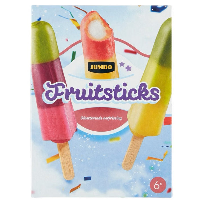 Jumbo Fruit Sticks Ice Lollies, 6 ct