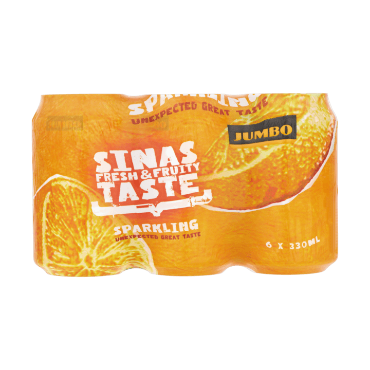 Jumbo Orange Fresh & Fruity Sparkling Water, 6-Pack , 6 x 330 ml