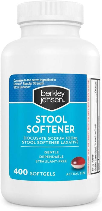 Berkley Jensen Stool Softener Soft Gels Vitamins , 400 ct