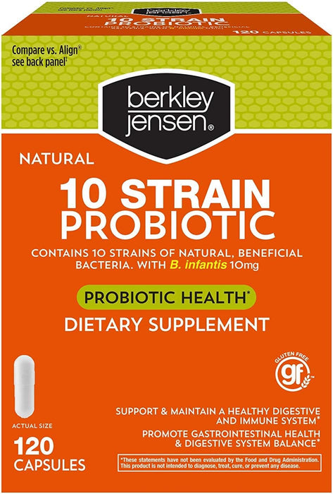 Berkley Jensen Natural 10-Strain Probiotic Dietary Supplement, 120 ct