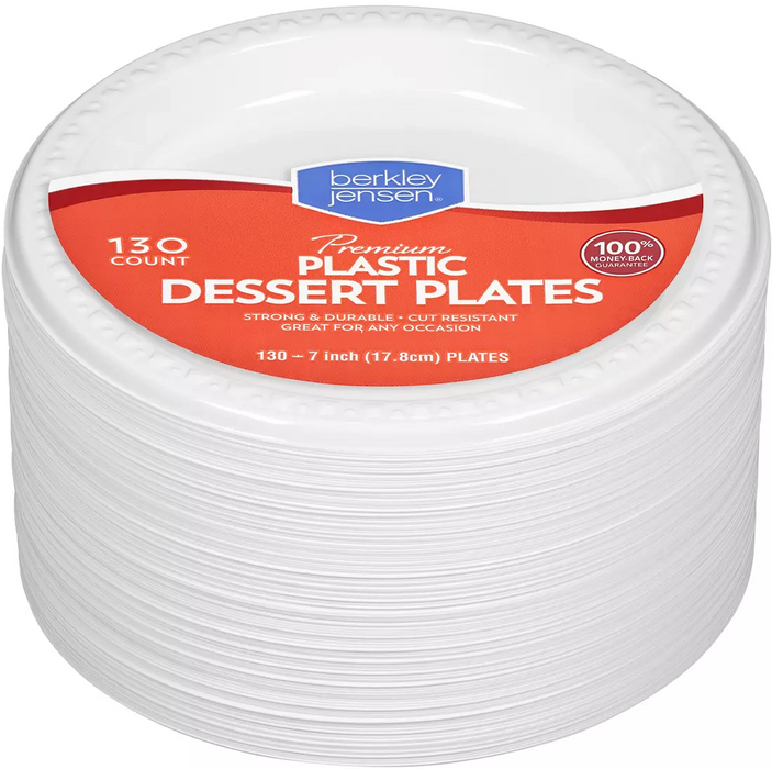 Berkley Jensen Premium Plastic Dessert Plates , 130 ct