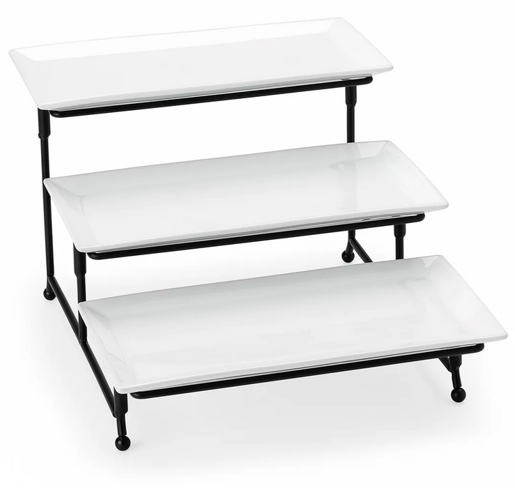 Berkley Jensen Porcelain 3-Tier Server With Metal Frame , 1 pc