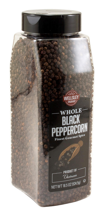 Wellsley Farms Whole Black Peppercorns, 18.5 oz