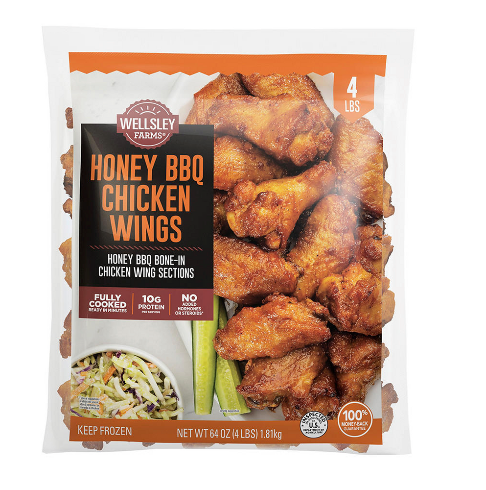 Wellsley Farms Bone-In Sweet Honey Barbecue Chicken Wings , 4 lbs