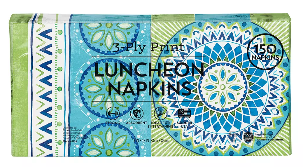 Berkley Jensen Cool Influence Lunch Napkins, 150 ct