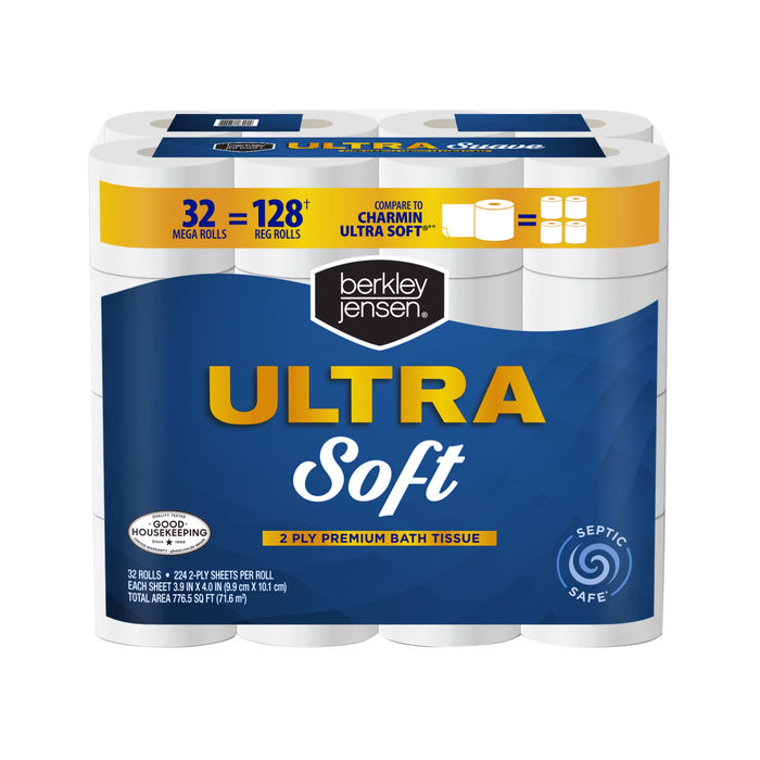 Berkley Jensen Ultra Soft Bath Tissue, 225 Sheets, 32 ct