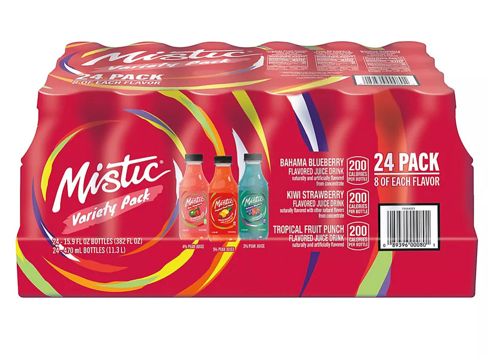 Mistic Tropical Drink Variety Pack, 24 x 15.9 oz