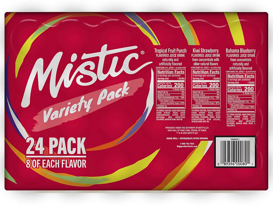 Mistic Tropical Drink Variety Pack, 24 x 15.9 oz