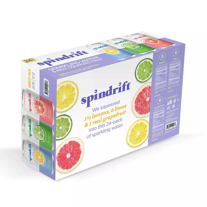 Spindrift Sparkling Water W/ Real Juice, 24 X 355 ML