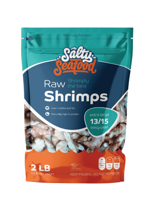 Salty Seafood Vannamei Shrimp Raw 13-15 2 LB