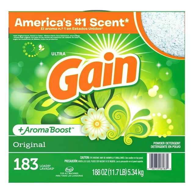 Gain Ultra Powder Laundry Detergent, Original, 183 Loads , 188 oz